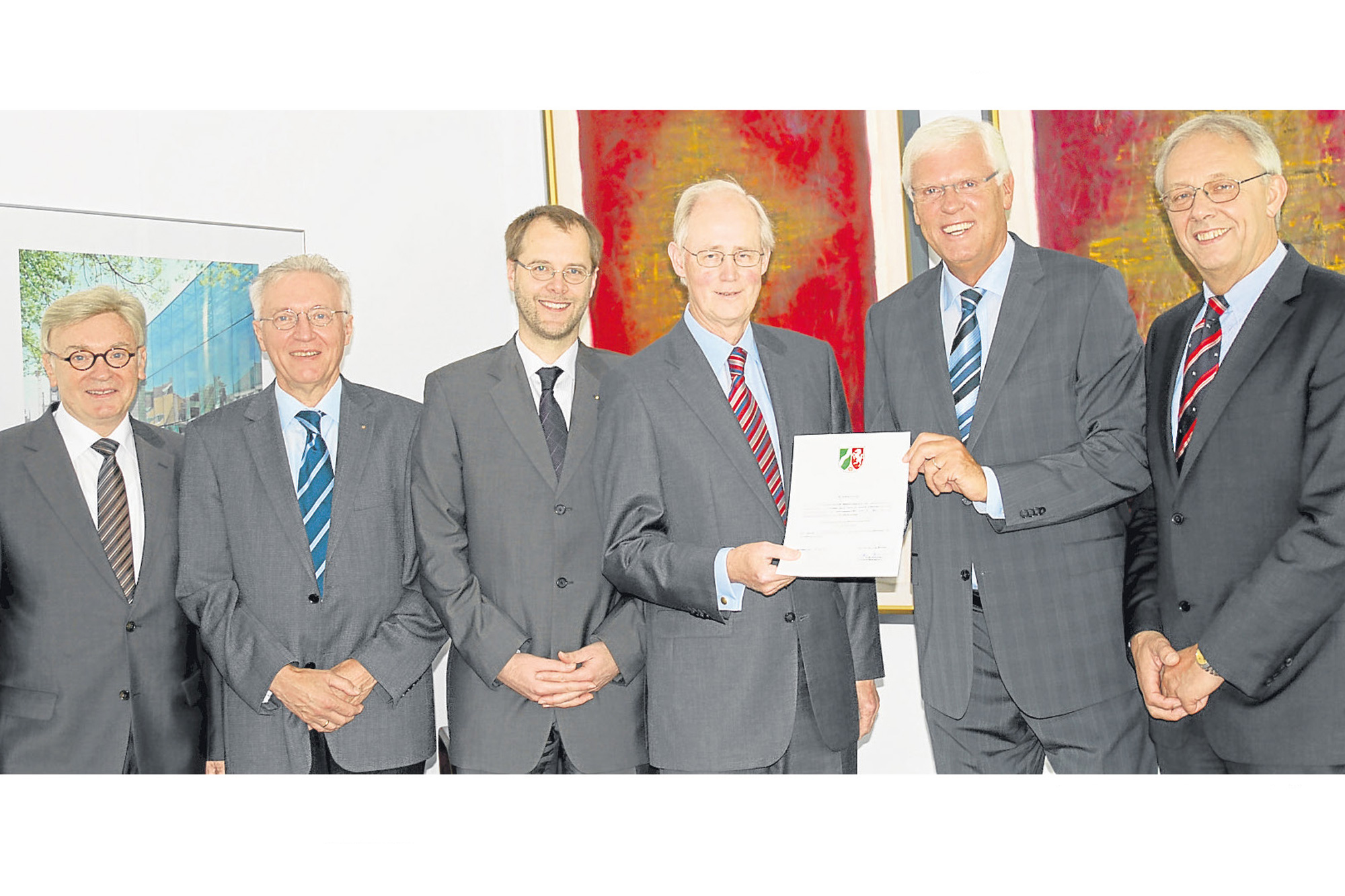 Gruppenbild zur Gründung der Otto Spaleck Stiftung für innovative Technologien im Jahr 2012