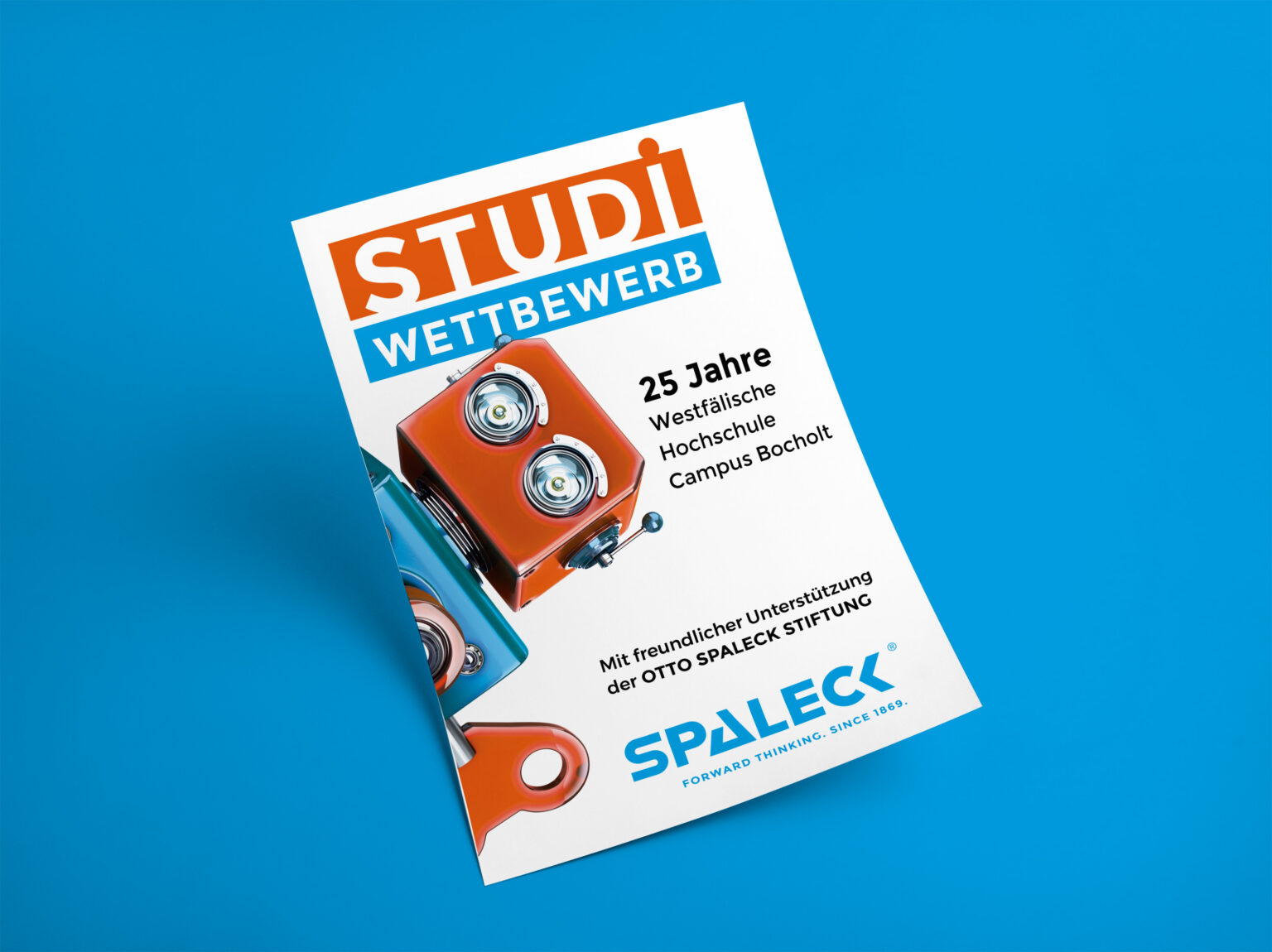 Bild eines Flyers zum Studenten Wettbewerb für 25 Jahre Westfälische Hochschule, Campus Bocholt